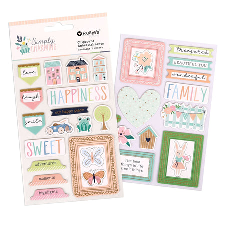 Rosie's Studio Simply Charming - Chipboard Embellishments