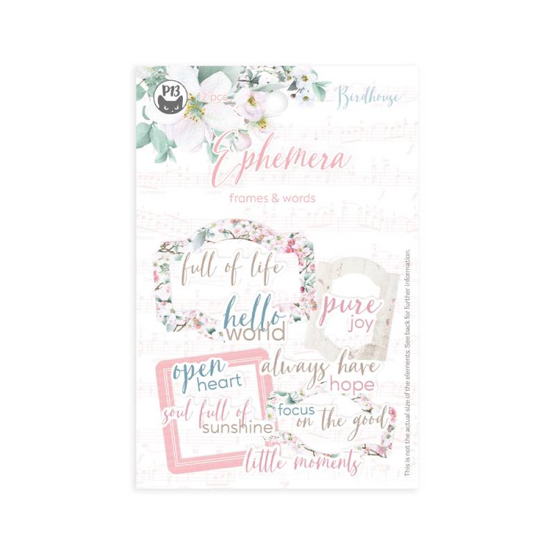 P13 Birdhouse - Ephemera Set Frames & Words
