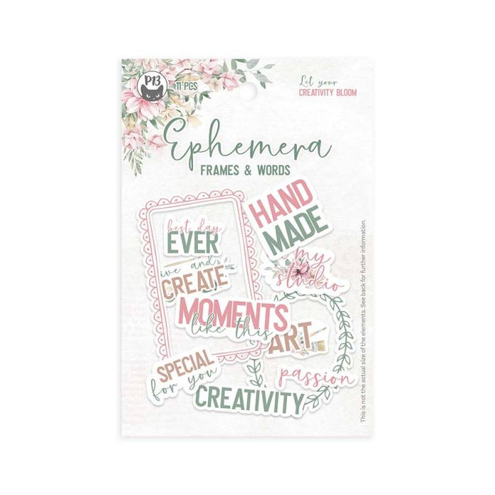 P13 Let Your Creativity Bloom - Ephemera Set Frames & Words