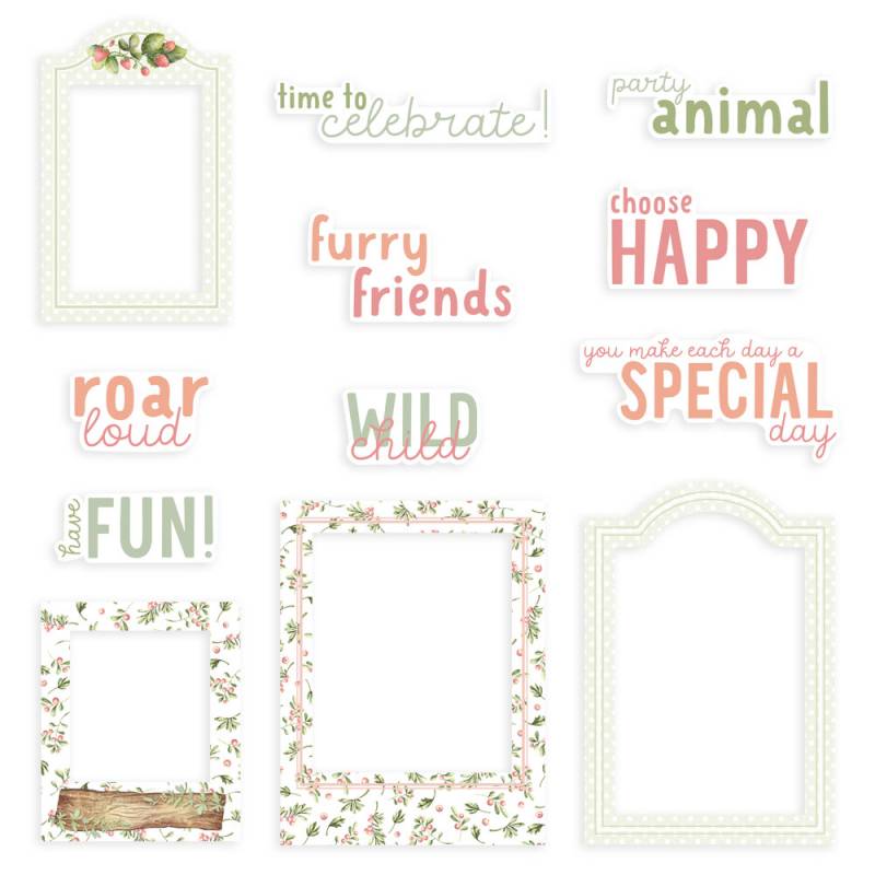 P13 Woodland Cuties - Ephemera Frames & Words